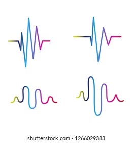 Sound wave icon set isolated on white background. Collection of sound wave icon for web site, music app and logotype design. Creative art concept, vector illustration
