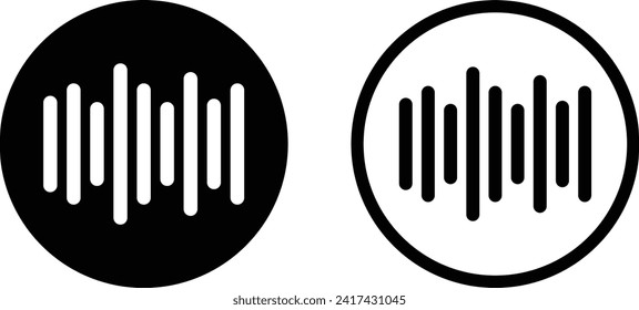 Icono de onda de sonido establecido en dos estilos aislados en fondo blanco. vector de icono de voz
