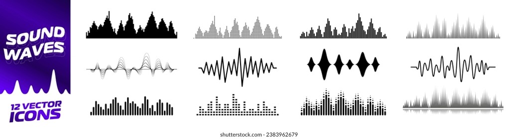 Sound Wave Symbol. Soundeffekte-Icon-Set. Sprachaufzeichnung