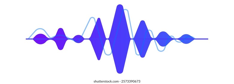 Sound wave icon. Symmetrical gradient sound wave with overlay.