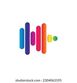 Sound Wave Symbol Vorlage. Audio-farbiges Wellenlogo