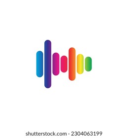 Sound Wave Symbol Vorlage. Audio-farbiges Wellenlogo