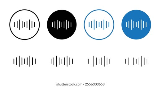 Sound wave icon Thin line vector illustration set