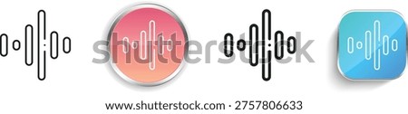 sound wave icon. Thin Linear, Regular and Button Style Design Isolated On White Background