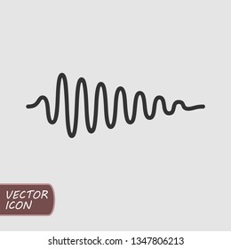 Sound wave icon in trendy flat style. Vector illustration.