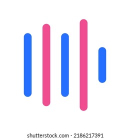 Icono de onda de sonido con dos colores de tono