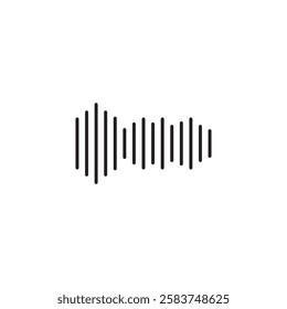 Sound wave icon. Vector flat black simple linear illustration for web and app..eps