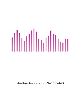 sound wave icon. Vector illustration, flat design.
