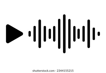 Icono de onda de sonido. Ilustración del vector aislada en fondo blanco