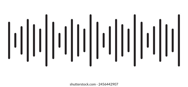 Icono de onda de sonido, Vector, diseño de silueta. Icono de frecuencia de onda sonora. Grabadora de voz digital símbolo de Vector de onda de audio. Señal de audio analógico y digital, ondas, señal de radio, icono de música, vibración.