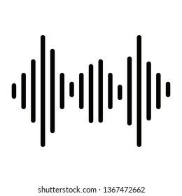 Sound wave icon vector simple isolated on white background