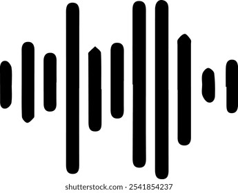 Vetor de ícone de onda de som, ilustração sólida, pictograma isolado no branco