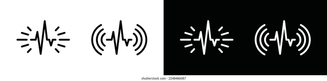 Sound wave icon vector. Voice sound wave ico. Sound vibrations sign in the circle for apps and websites, symbol illustration