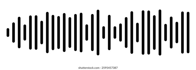 Sound wave icon. Voice message, Music waveform, Track radio play, Audio equalizer line. Trendy music player audio sound wave icon.