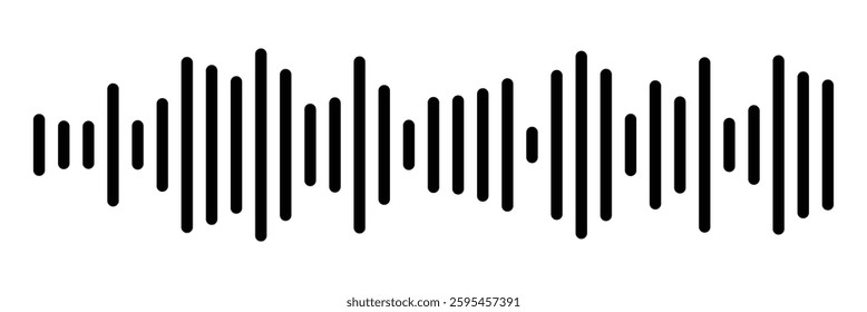 Sound wave icon. Voice message, Music waveform, Track radio play, Audio equalizer line. Trendy music player audio sound wave icon.