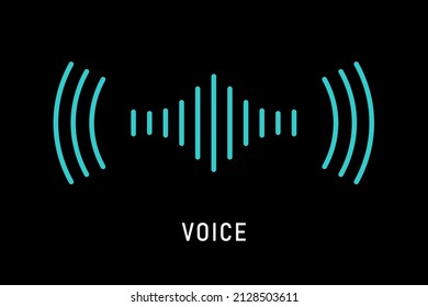 Sound wave icon voice recognition in virtual assistant, speech sign. Abstract audio wave, command. Vector illustration