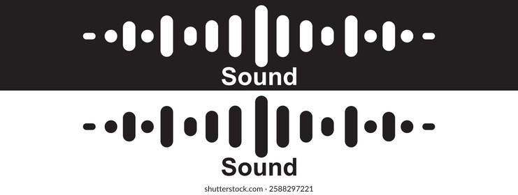 Sound wave icon for voice recognition in virtual assistant, speech sign. Abstract audio wave, voice command control, outline acoustic waveform. Vector element for voice mobile app interface