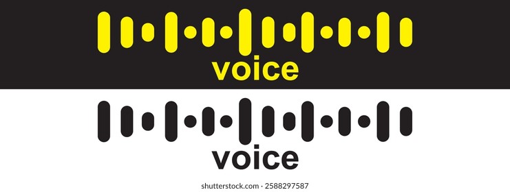 Sound wave icon for voice recognition in virtual assistant, speech signal. Abstract audio wave, voice command control, outline acoustic waveform. Vector element for mobile app with voice interface