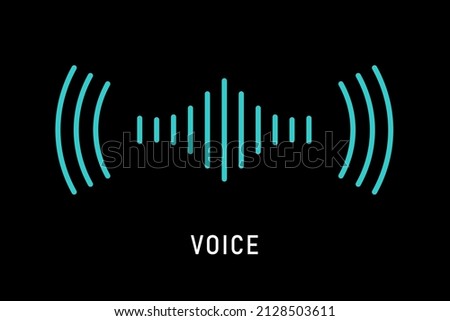 Sound wave icon voice recognition in virtual assistant, speech sign. Abstract audio wave, command. Vector illustration
