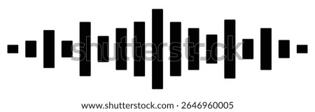 Sound wave icon for voice recognition in virtual assistant, speech signal. Abstract audio wave, voice command control, outline acoustic waveform. Vector element for mobile app with voice interface.
