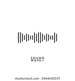 Sound wave icon, Waveform template for music player, podcast, voise message, music app. Audio wave icon. Equalizer template. Vector illustration 