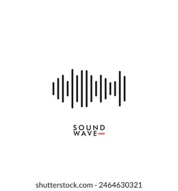 Icono de onda de sonido, plantilla de forma de onda para reproductor de música, podcast, mensaje de voz, App de música. Icono de onda de audio. Plantilla del ecualizador. Ilustración vectorial 