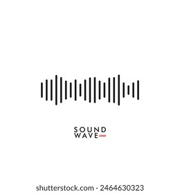 Sound wave icon, Waveform template for music player, podcast, voise message, music app. Audio wave icon. Equalizer template. Vector illustration 