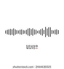 Sound wave icon, Waveform template for music player, podcast, voise message, music app. Audio wave icon. Equalizer template. Vector illustration 