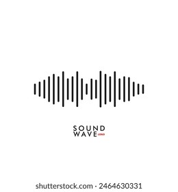 Sound wave icon, Waveform template for music player, podcast, voise message, music app. Audio wave icon. Equalizer template. Vector illustration 
