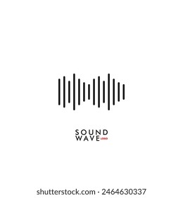 Sound Wave Icon, Waveform Teamplate für Musik-Player, Podcast, Voice Message, Musik-App. Audiowellensymbol. Equalizer-Vorlage. Vektorillustration 