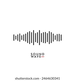 Sound wave icon, Waveform template for music player, podcast, voise message, music app. Audio wave icon. Equalizer template. Vector illustration 