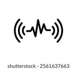 Sound wave icon. Sound wavy music equalizer lines surface icon. Audio and sound wave icon.