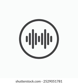 Sound wave icons set. filled and line illustration