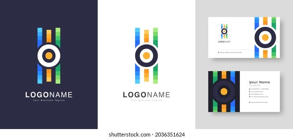 Sound wave icons set Music waves symbols Audio logos template Voice equalizer emblems idea With Premium Business Card Design Vector Template for Your Company Business