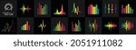 Sound wave icons set in vector format