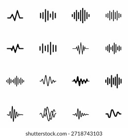 Onda de sonido Iconos set Ilustración vectorial