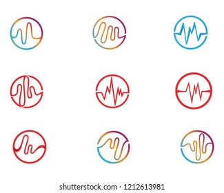 sound wave illustration logo vector icon template