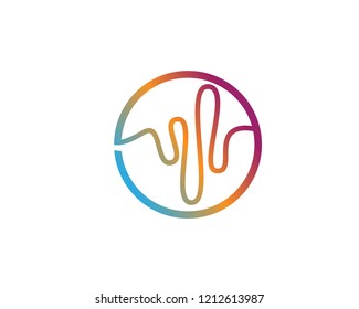 sound wave illustration logo vector icon template