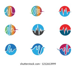 sound wave illustration logo vector icon template