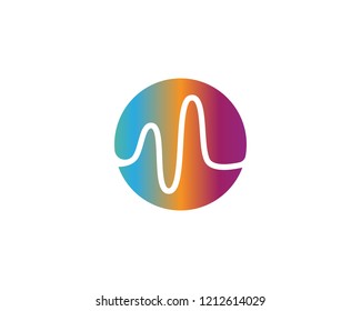sound wave illustration logo vector icon template