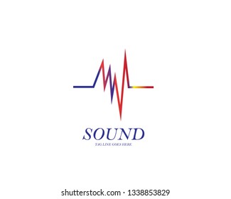 Sound wave illustration logo vector icon template - Vector
