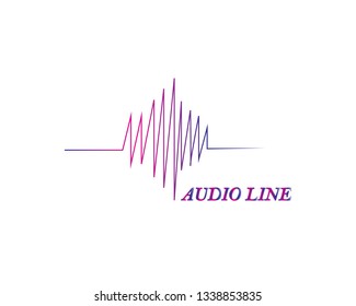 Sound wave illustration logo vector icon template - Vector
