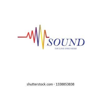 Sound wave illustration logo vector icon template - Vector
