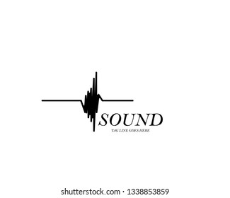 Sound wave illustration logo vector icon template - Vector
