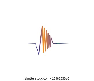 Sound wave illustration logo vector icon template - Vector
