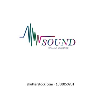 Sound wave illustration logo vector icon template - Vector
