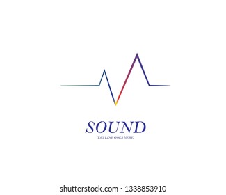 Sound wave illustration logo vector icon template - Vector

