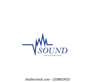 Sound wave illustration logo vector icon template - Vector
