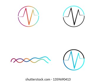 
sound wave illustration logo vector icon template - Vector