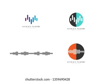 
sound wave illustration logo vector icon template - Vector